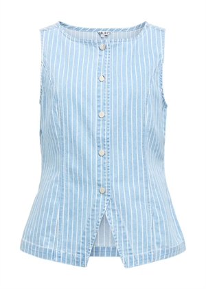 Sanni sl denim waistcoat Light Blue Denim Stripes Object 